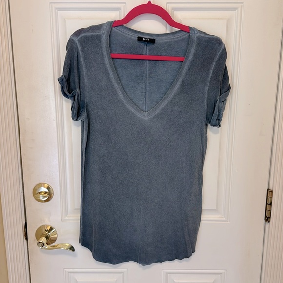 Paige Denim Washed Blue V-Neck Tee Small - Picture 4 of 7